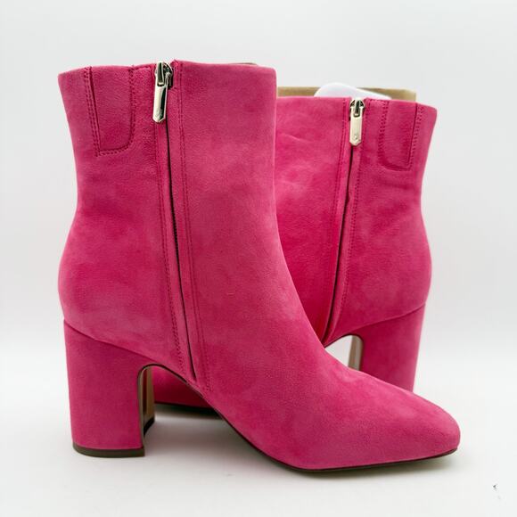 Sam Edelman Womens Fawn Heel Bootie US 8 M EU 38.5 Pink Suede Leather NIB - Picture 6 of 14